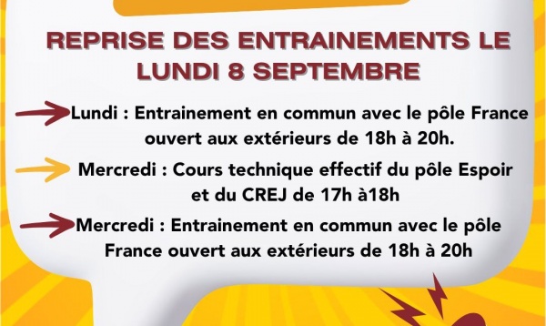 Reprise des entrainements au Dojo régional !